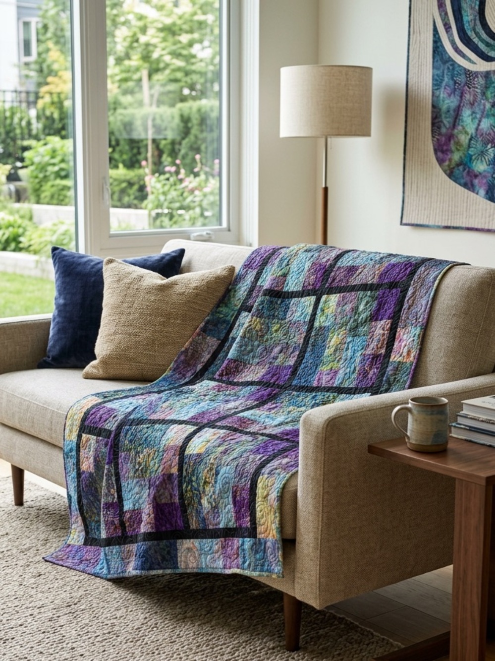 HANDMADE QUILT 44x55 - SOLD AS IS